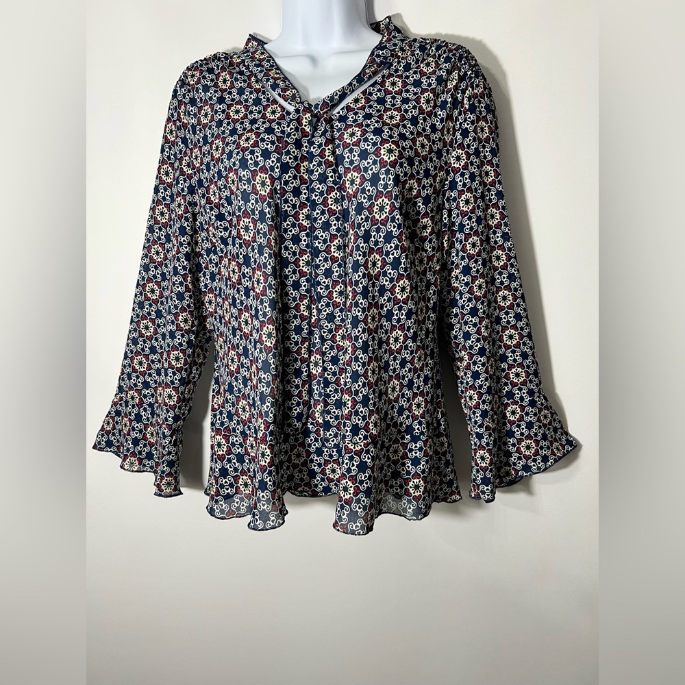 VINTAGE Passports of Pier One Imports Size M Boho Hippie Artsy Blouse Top MINT!